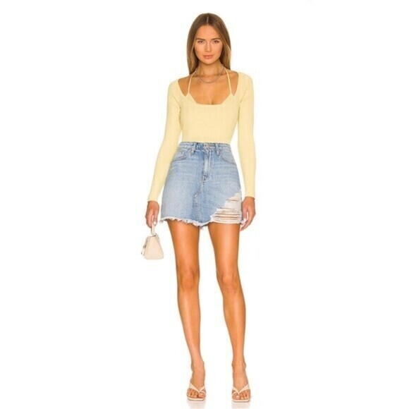 Jonathan Simkhai Dresses & Skirts - Jonathan Simkhai Linnea High Rise Vintage Mini Skirt in Distressed Santorini
